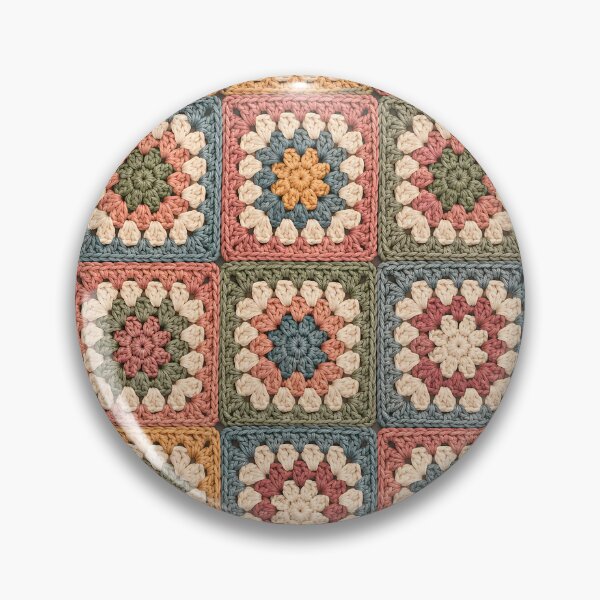 Item preview, Vintage Crochet Granny Square Floral Pattern designed and sold by blankTeeShirt.