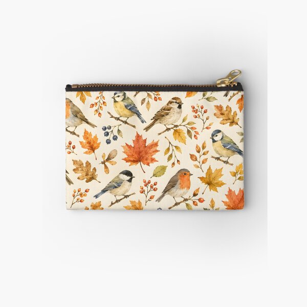 Item preview, Autumn Birds & Colorful Leaves Watercolor Pattern designed and sold by blankTeeShirt.