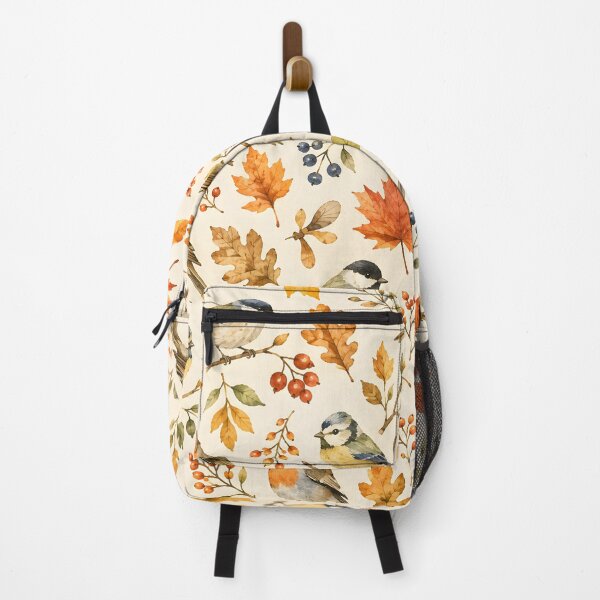 Item preview, Autumn Birds & Colorful Leaves Watercolor Pattern designed and sold by blankTeeShirt.