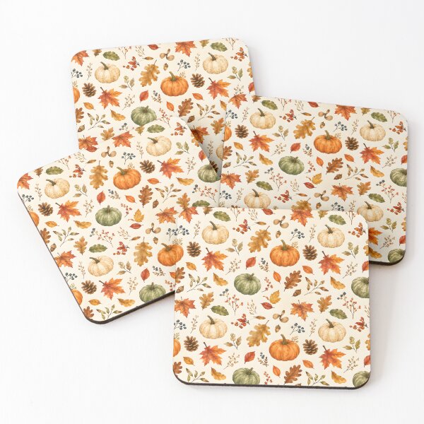 Item preview, Watercolor Autumn Pumpkins & Leaves Pattern designed and sold by blankTeeShirt.