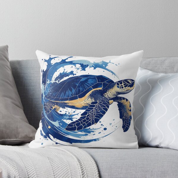 Aperçu de l'œuvre Tortue japonaise jaillissant d'un mur d'eau créée et vendue par MikenosukeStudio.