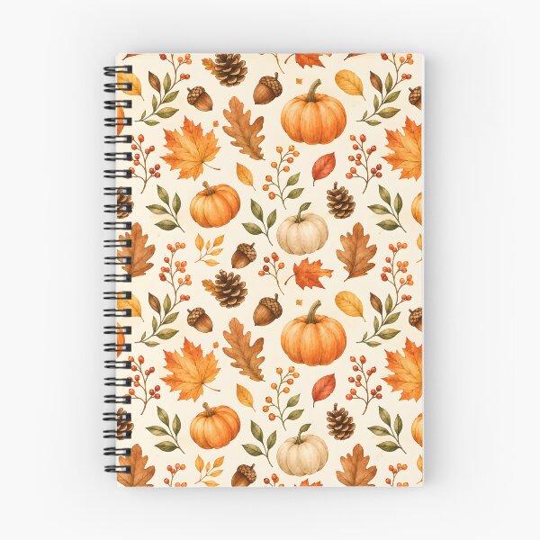 Item preview, Cozy Autumn Harvest – Pumpkins, Leaves & Acorns Watercolor Pattern designed and sold by blankTeeShirt.