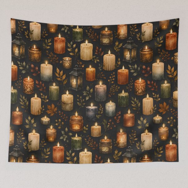 Item preview, Autumn Candlelight – Cozy Watercolor Fall Pattern designed and sold by blankTeeShirt.