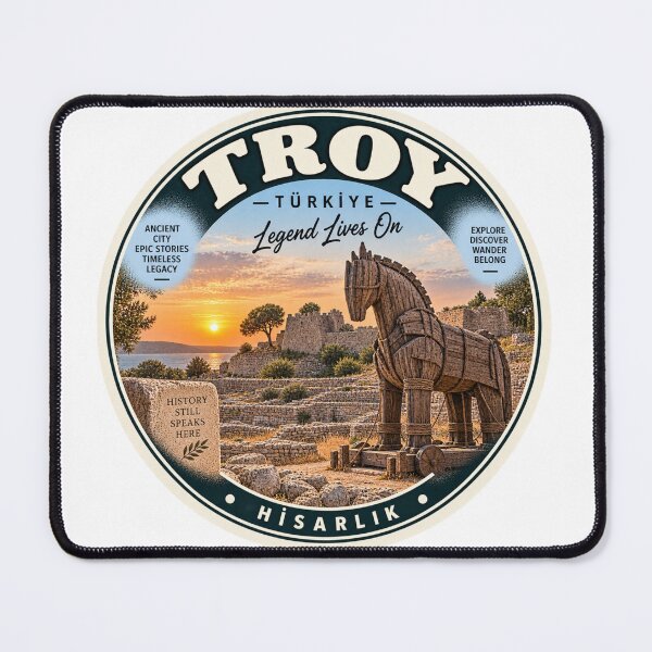 Item preview, Troy Turkey Vintage Travel Badge – Trojan Horse Retro Souvenir designed and sold by DreamPaw Studio.