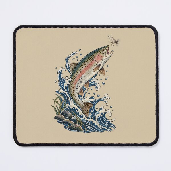 Item preview, Rainbow Trout Taking the Fly – Japanese Woodblock Fishing Art designed and sold by Planthem.