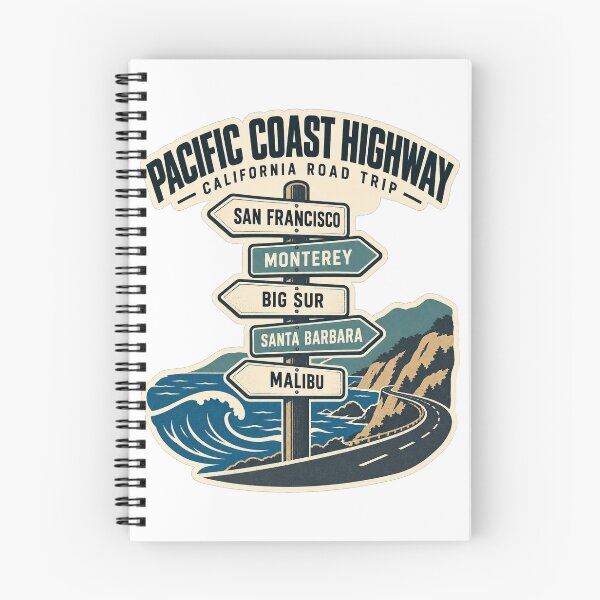 Item preview, Pacific Coast Highway California Road Trip Vintage Travel Sticker designed and sold by ChicClicker.