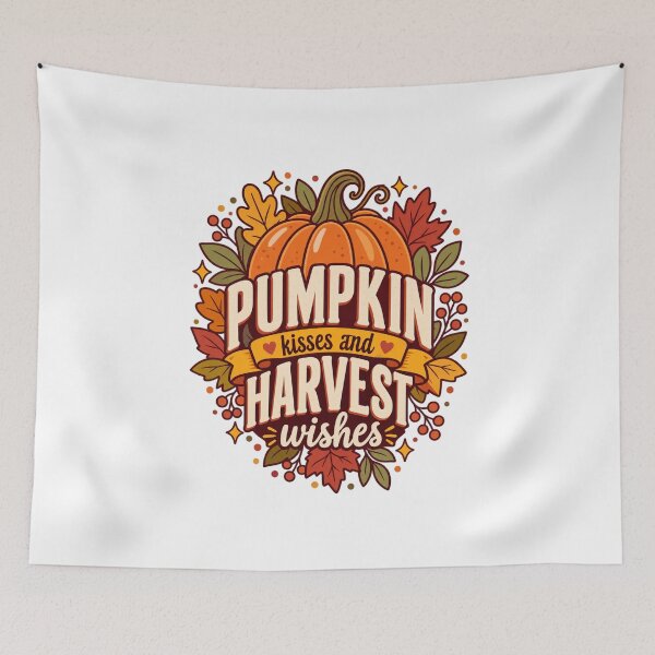 Item preview, Pumpkin kisses and Harvest wishes   designed and sold by LuveraxArt.