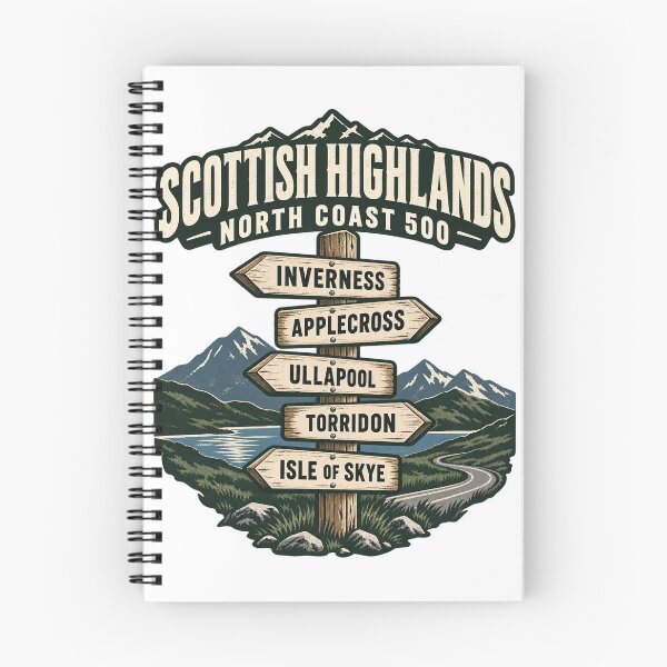 Item preview, Scottish Highlands North Coast 500 Vintage Road Trip Sticker designed and sold by ChicClicker.