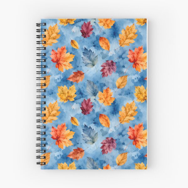 Item preview, Autumn Leaves on Blue Watercolor Background designed and sold by blankTeeShirt.