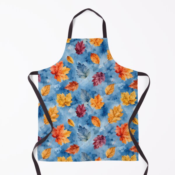 Item preview, Autumn Leaves on Blue Watercolor Background designed and sold by blankTeeShirt.