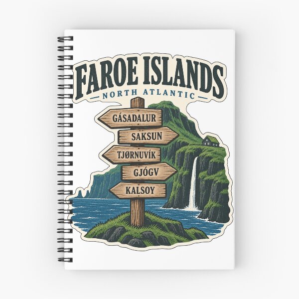 Item preview, Faroe Islands North Atlantic Scenic Road Trip Vintage Sticker designed and sold by ChicClicker.