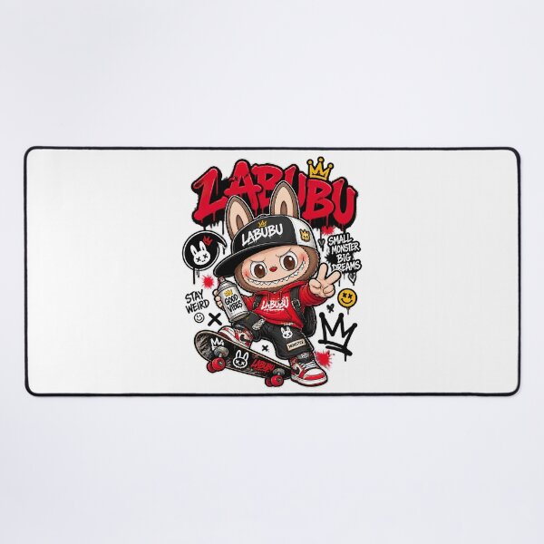 Item preview, Labubu - THE MONSTER, Labubu Streetwear Cute Monster Skateboard designed and sold by graphic-genie.