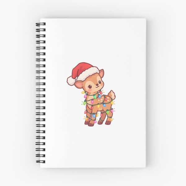 Item preview, Cute Christmas Fawn with Santa Hat – Kawaii Woodland Holiday Cartoon designed and sold by mayatA-rt.