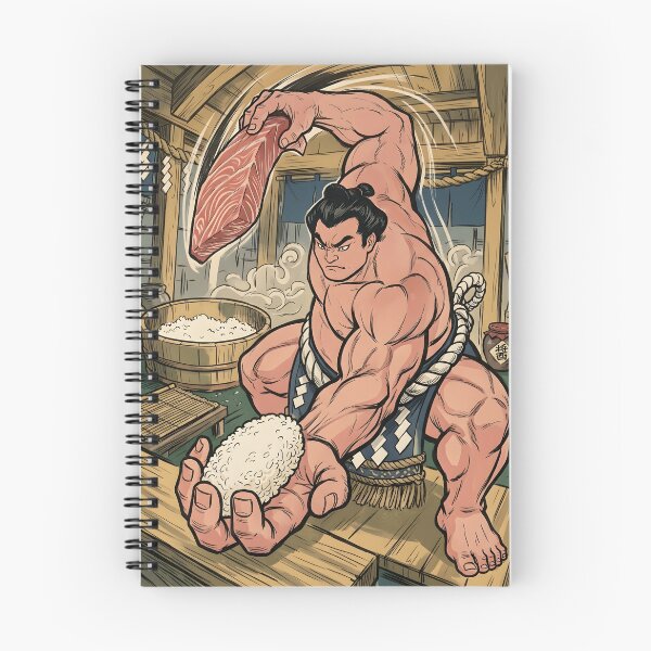 Item preview, Sumo Wrestler Making Sushi in Dramatic Japanese Style designed and sold by japaneseries.