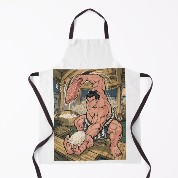Item preview, Sumo Wrestler Making Sushi in Dramatic Japanese Style designed and sold by japaneseries.