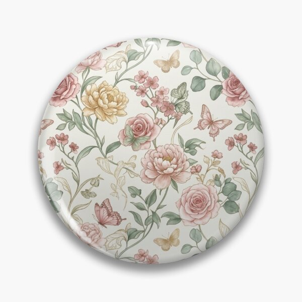 Artikelvorschau, Nahtloses Vintage-Muster mit Rose und Schmetterling entworfen und verkauft von ShivCraftStudio.