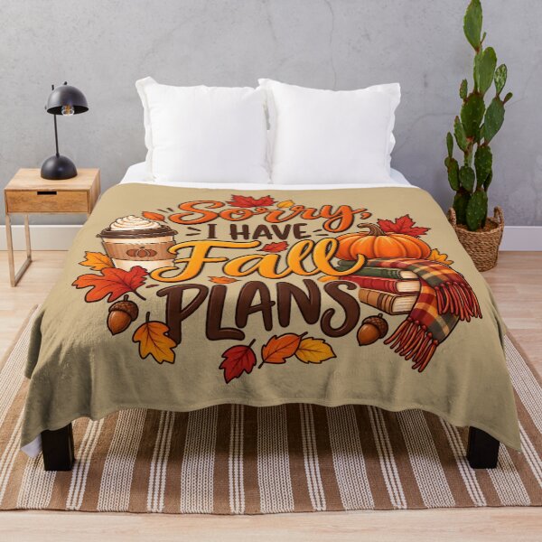 Item preview, Sorry, I Have Fall Plans – Cozy Autumn Pumpkin & Coffee Design designed and sold by blankTeeShirt.