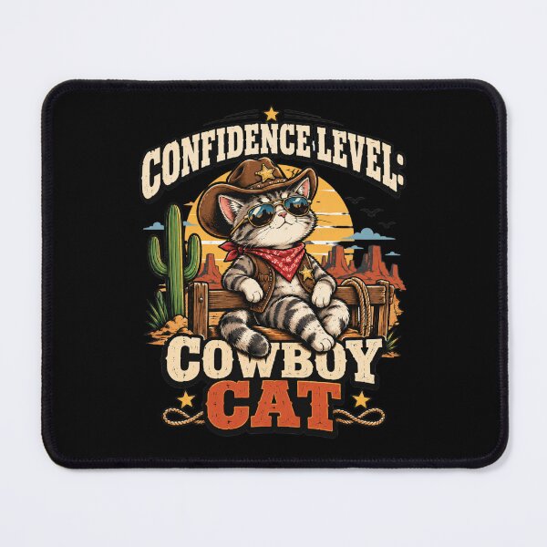 Item preview, Confidence Level: Cowboy Cat T-Shirt – Funny Self Love Western Cat Graphic Tee designed and sold by Artimax-Studio.