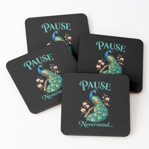 Item preview, Mahjong Pause Nevermind Peacock Cherry Blossom Floral Gift designed and sold by RealestInternet.