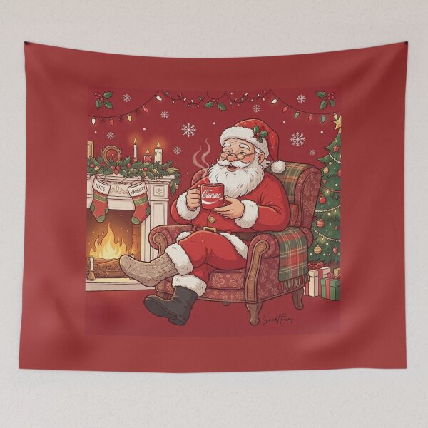 Item preview, Funny Santa Claus Drinking Cacao Cozy Christmas designed and sold by SmartPuns.