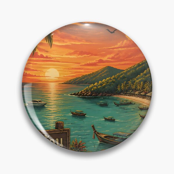 Item preview, Koh Larn Sunset Retro – Tropical Island Thailand designed and sold by Spirit of Siam.