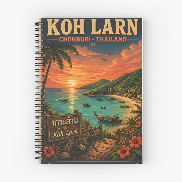 Item preview, Koh Larn Sunset Retro – Tropical Island Thailand designed and sold by Spirit of Siam.