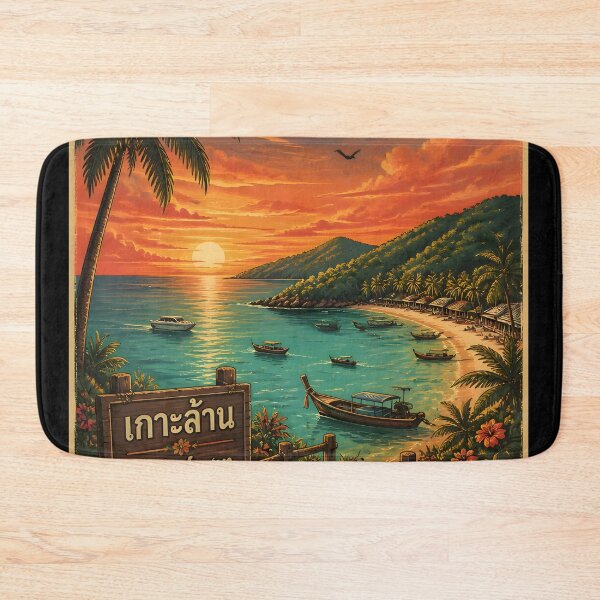 Item preview, Koh Larn Sunset Retro – Tropical Island Thailand designed and sold by Spirit of Siam.