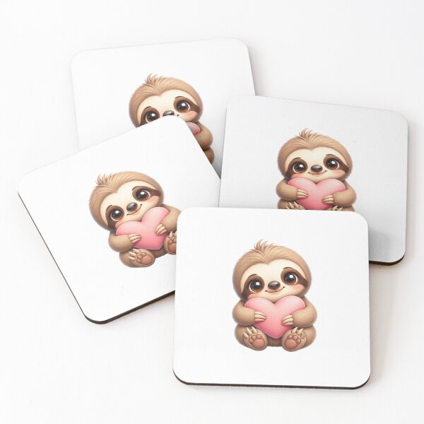 Item preview, Cute baby sloth with heart in kawaii style designed and sold by TrendDes1gn.