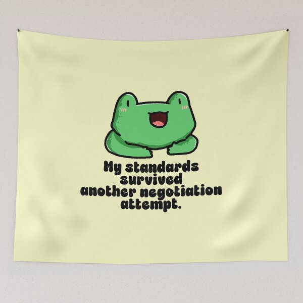 Item preview, Funny High Standards Frog Quote designed and sold by jianina-alondra.