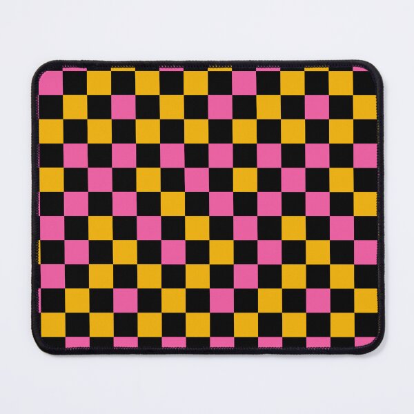 Item preview, Pink Yellow and Black Checkered Design   designed and sold by PatternTitan.