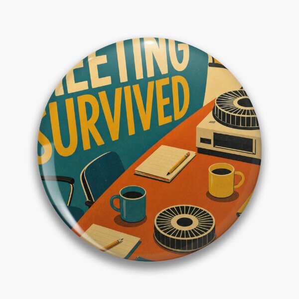 Item preview, Meeting Retro Work Humor Art designed and sold by VisualArtsOasis.