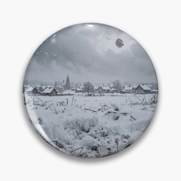 Item preview, Death Star Above Snowy Village designed and sold by Late Theory.