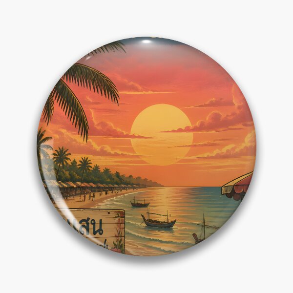 Item preview, Bangsaen Sunset Retro – Beach Life Thailand designed and sold by Spirit of Siam.