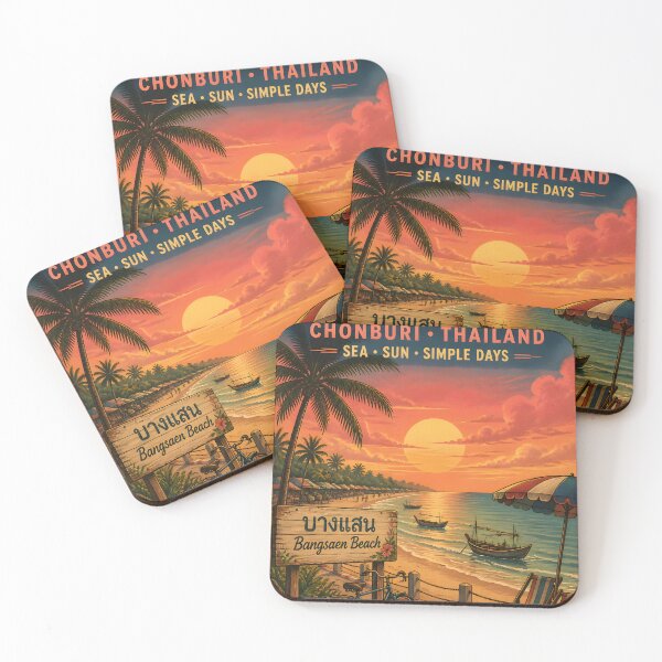Item preview, Bangsaen Sunset Retro – Beach Life Thailand designed and sold by Spirit of Siam.