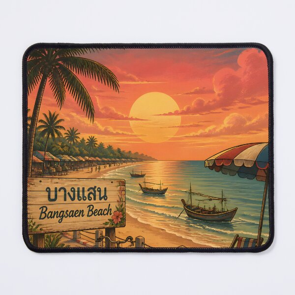 Item preview, Bangsaen Sunset Retro – Beach Life Thailand designed and sold by Spirit of Siam.