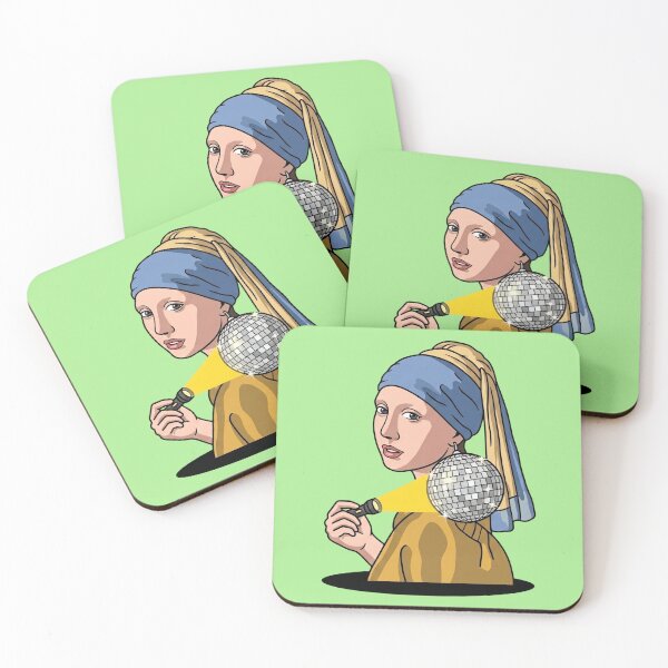 Item preview, Girl With A Disco Ball Earring Vermeer Parody Art History Party Humor Pop Art designed and sold by Rare By Hero.