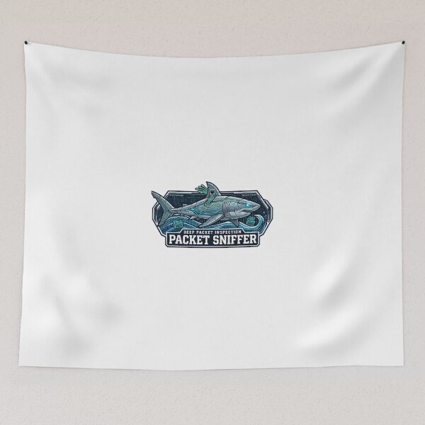 Item preview, Packet Sniffer Deep Packet Inspection Wireshark Cyber Shark Badge designed and sold by TechNexusPrints.
