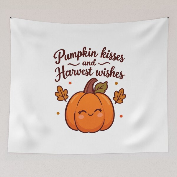 Item preview, Pumpkin kisses and Harvest wishes   designed and sold by LuveraxArt.