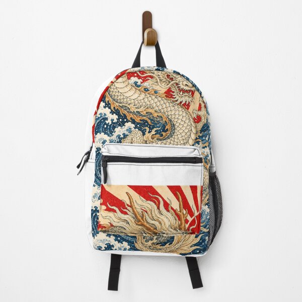 Item preview, Japanese Dragon and Rising Sun – Ukiyo-e Inspired Waves designed and sold by KASUMINK.