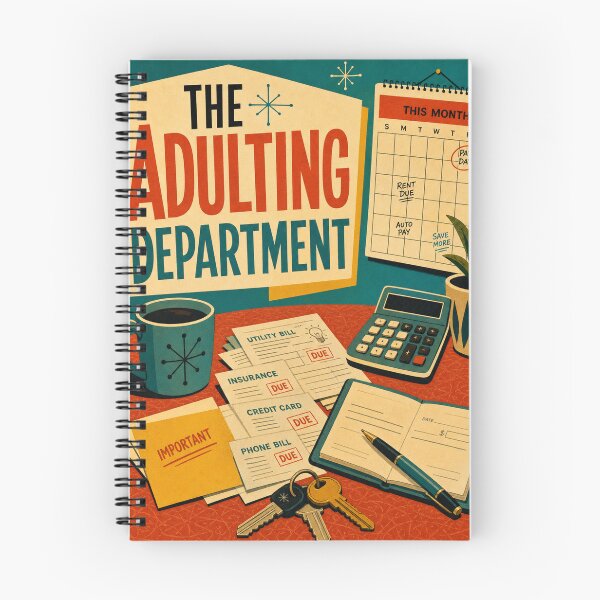 Item preview, Adulting Retro Work Humor Art designed and sold by VisualArtsOasis.