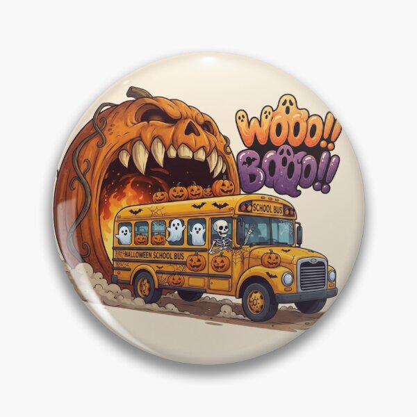 Item preview, Cute Halloween School Bus and Pumpkin Monster designed and sold by BreezifyDesignStudio.