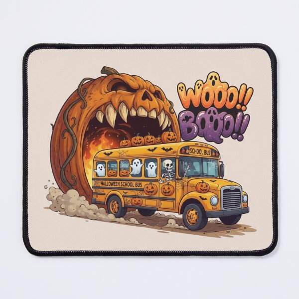 Item preview, Cute Halloween School Bus and Pumpkin Monster designed and sold by BreezifyDesignStudio.