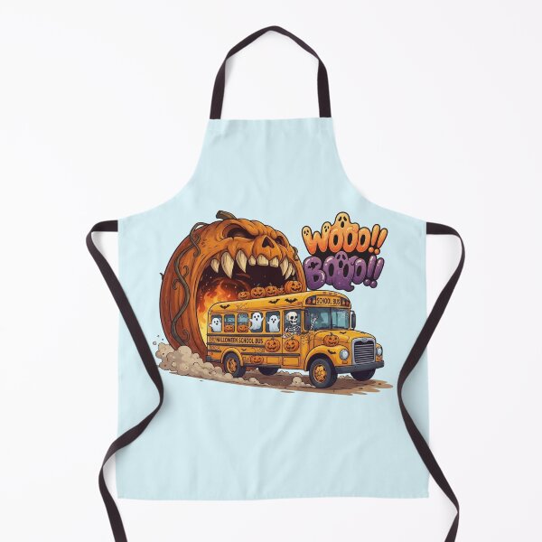 Item preview, Cute Halloween School Bus and Pumpkin Monster designed and sold by BreezifyDesignStudio.