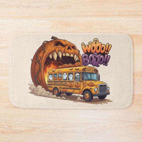 Item preview, Cute Halloween School Bus and Pumpkin Monster designed and sold by BreezifyDesignStudio.