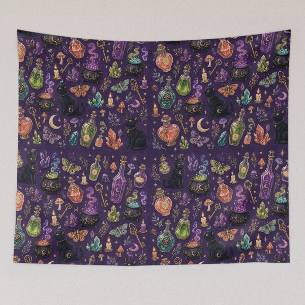 Item preview, Magical Halloween Potion Cabinet Pattern designed and sold by frumixart.