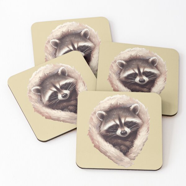 Item preview, Sleepy Raccoon – Cute Tired Raccoon Cozy Animal 4 designed and sold by Girly-Universe.