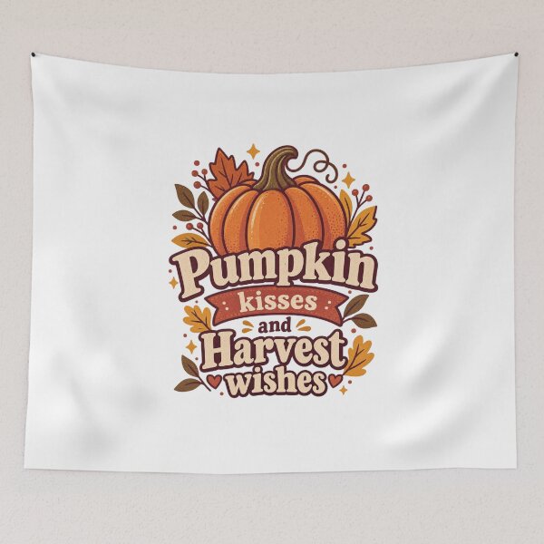 Item preview, Pumpkin kisses and Harvest wishes   designed and sold by LuveraxArt.