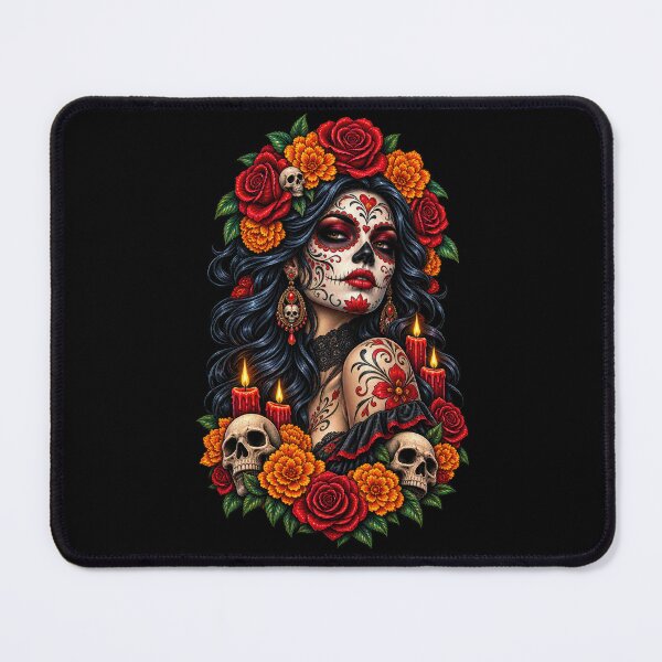 Item preview, Gothic Sugar Skull Catrina – Day of the Dead Floral Design designed and sold by PlumArtDesign.