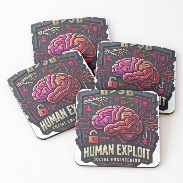 Item preview, Social Engineering Human Exploit Ethical Hacker Brain Badge designed and sold by TechNexusPrints.