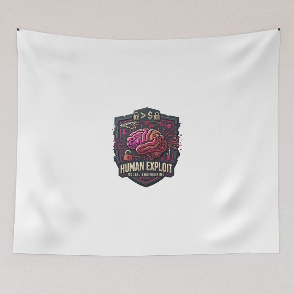 Item preview, Social Engineering Human Exploit Ethical Hacker Brain Badge designed and sold by TechNexusPrints.